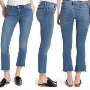 Free People Dark Blue Flare Ankle Jeans